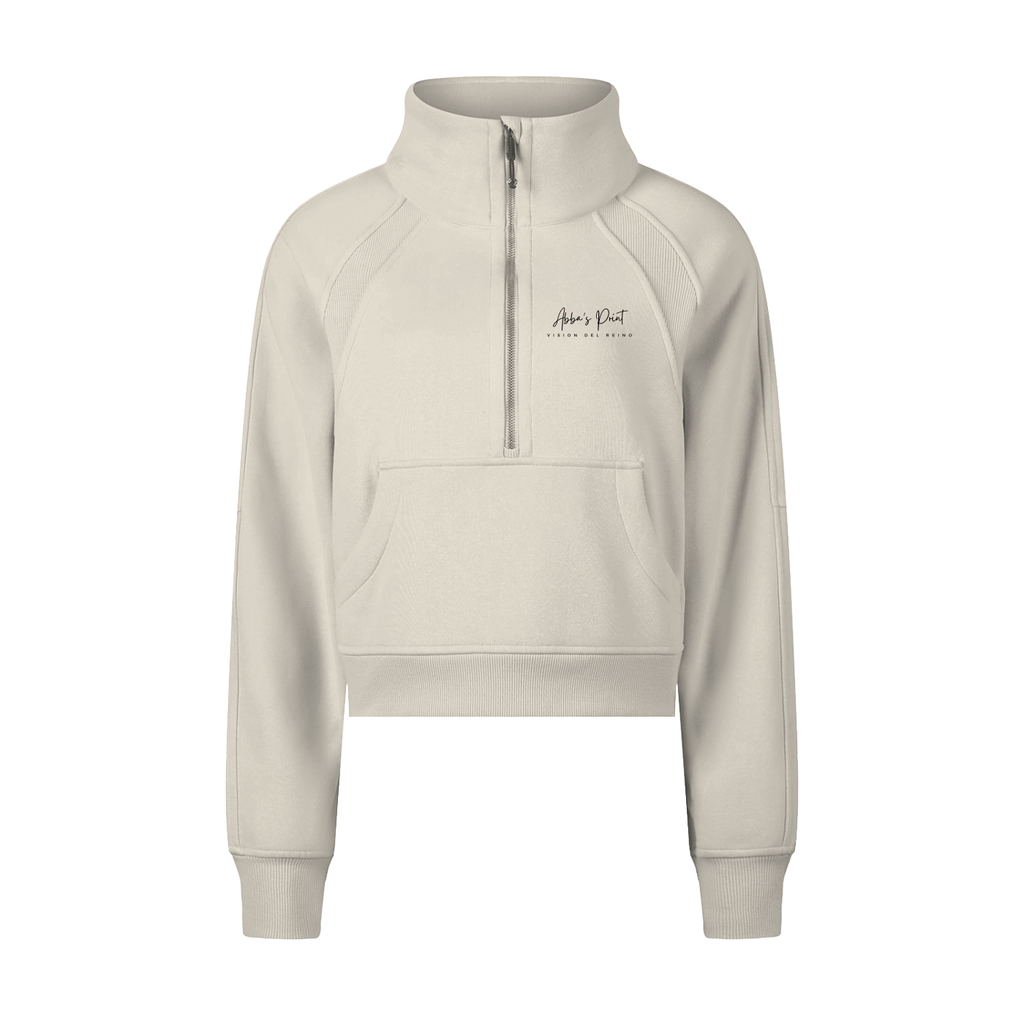 Abba’s Print Vision Del Reino with God all things Are Possible Matthew 19:26 Cropped Half-Zip Sweatshirt