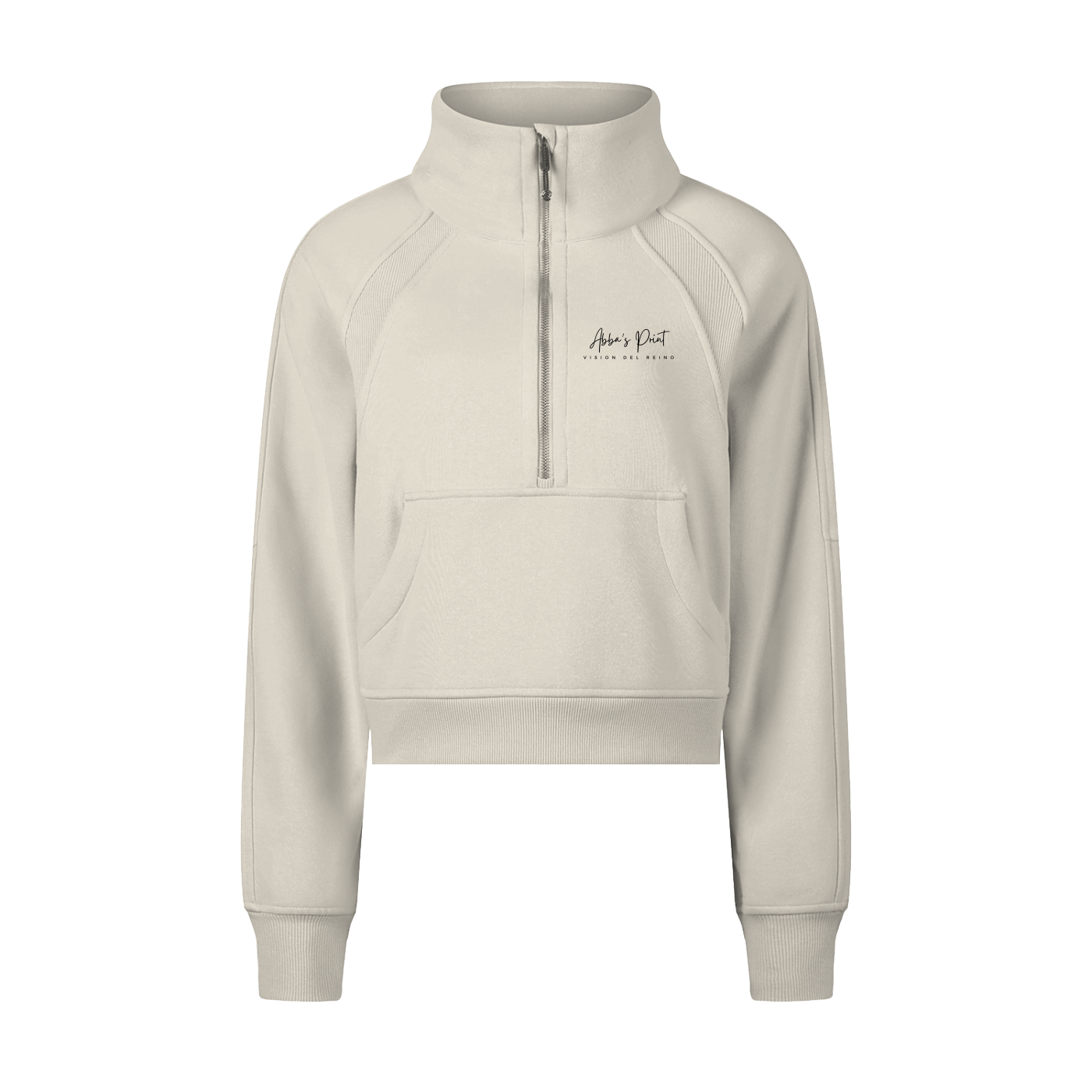 Abba’s Print Vision Del Reino with God all things Are Possible Matthew 19:26 Cropped Half-Zip Sweatshirt