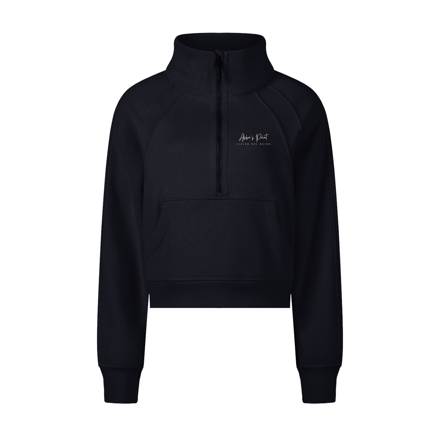 Abba’s Print Vision Del Reino. with God all things Are Possible Matthew 19:26 Cropped Half-Zip Sweatshirt
