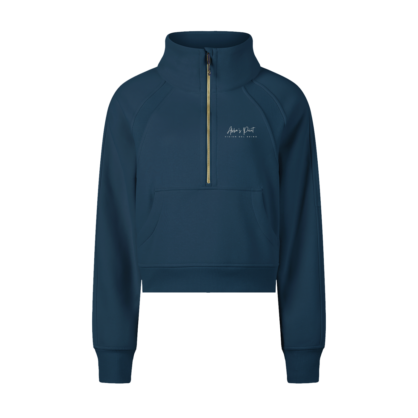 Abba’s Print Cropped Half-Zip Sweatshirt