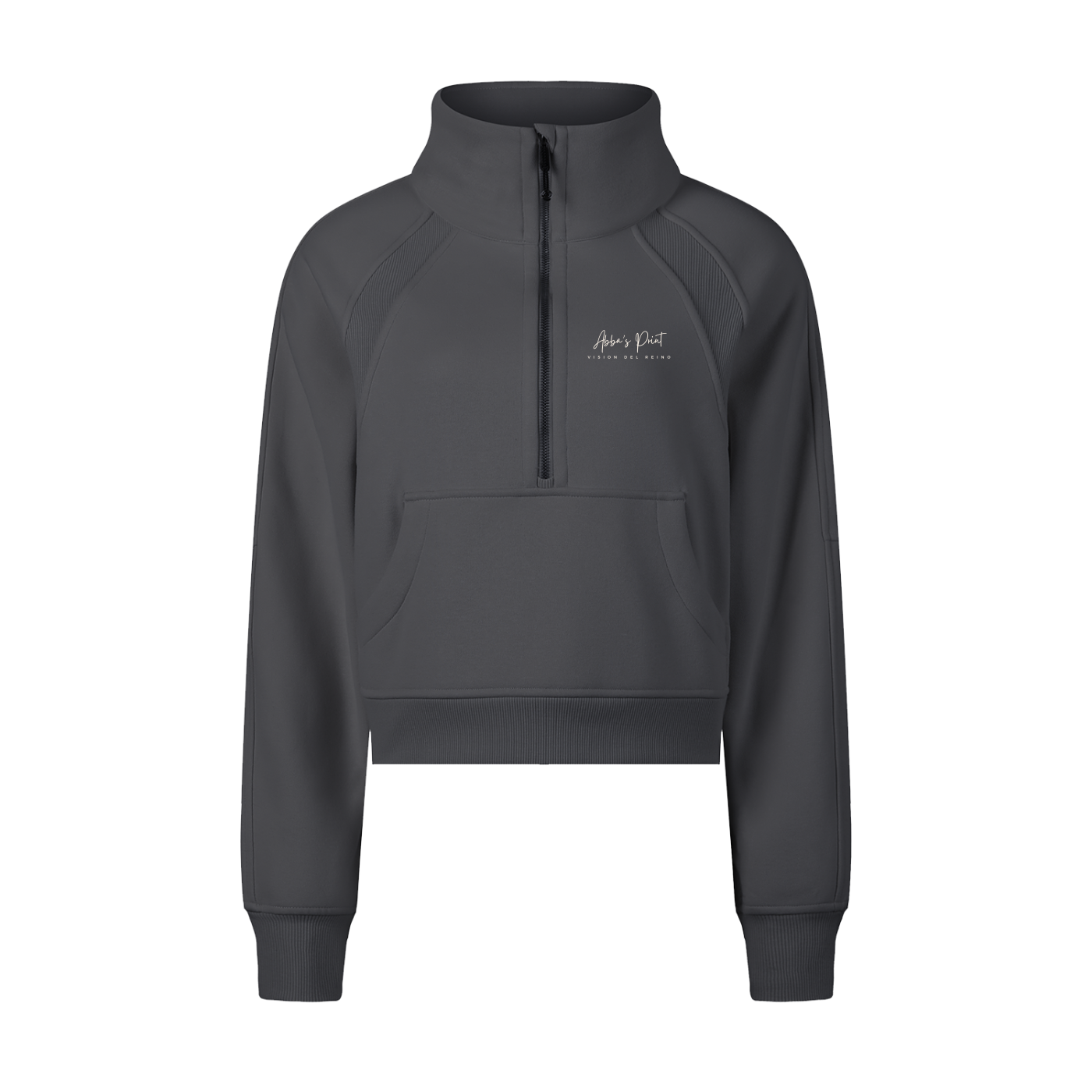Abba’s Print Cropped Half-Zip Sweatshirt